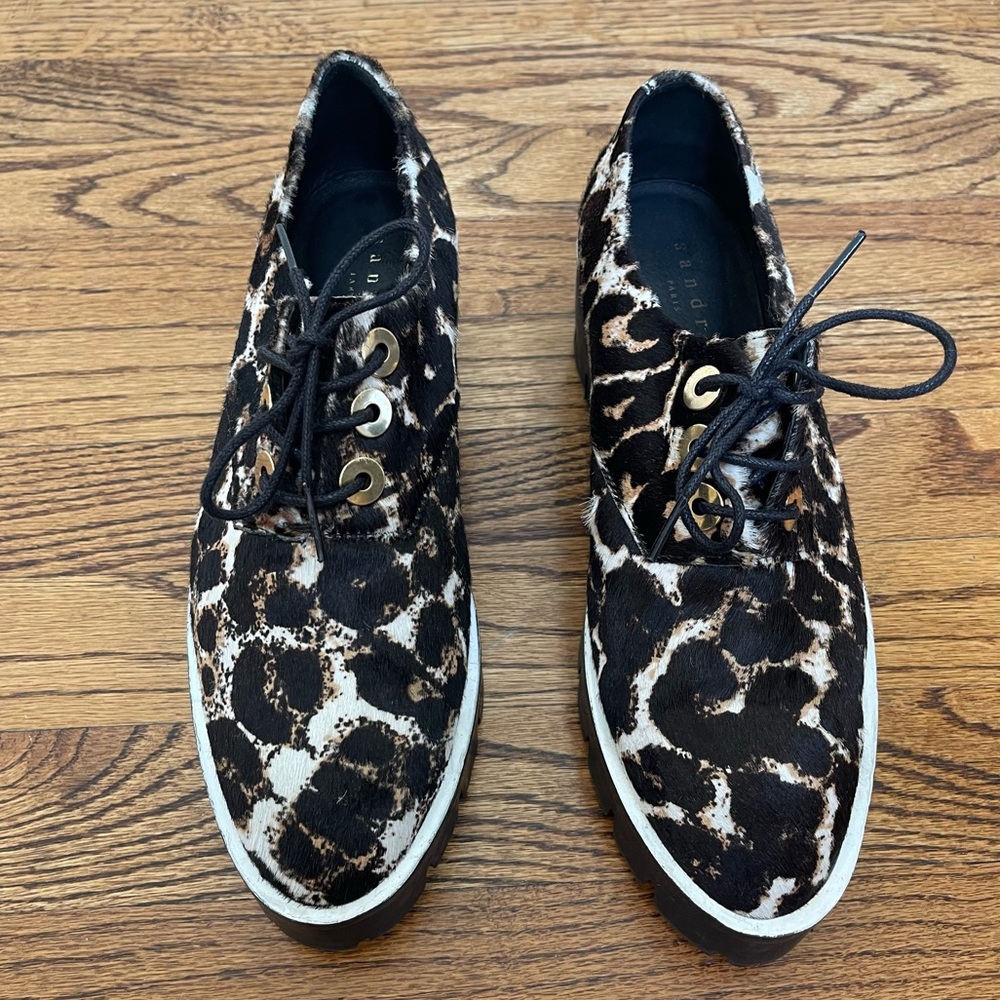 Sandro Leopard Print Chunky Platform Loafers - image 3